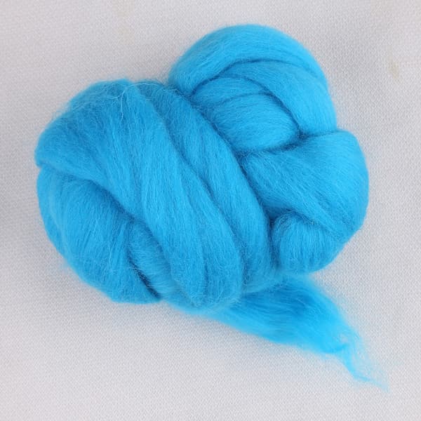 55g Blå Ull Roving Spinning Nålefilting Håndverksmateriale