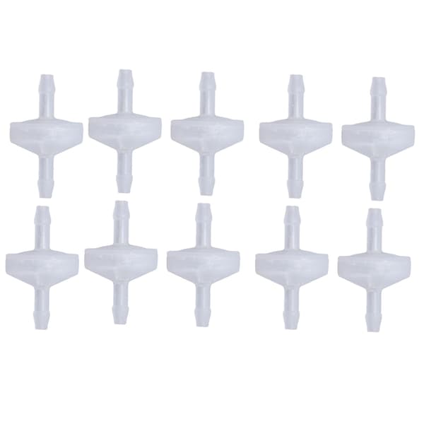 10 st PP Plast Ozonsäker Membran Backventil 3mm Transparent Envägs Vattenstoppventil