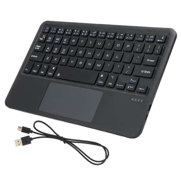 Trådløst tastatur Multi Touch Sensitivt Bærbart Genopladeligt til IOS Tablet Sort