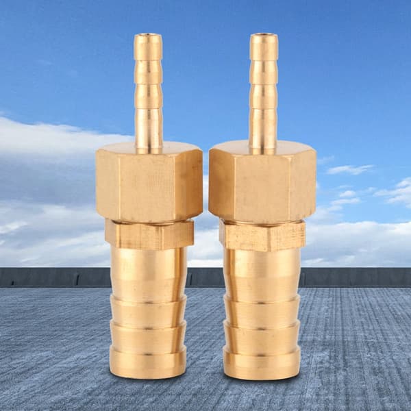 2 stk. 4 mm til 12 mm Messing Slangehalereduksjon Reduksjonspluggkobling