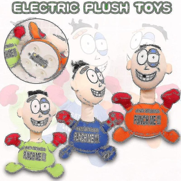 Punch Me Soft Stuffed Anti Stress Elektrisk Plys Legetøj Dukke Elektriske Julegaver-1 A 3pcs