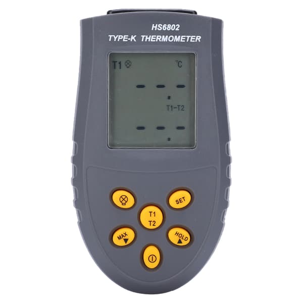 Digital Termometer Dubbelkanal LCD-Skärm Temperaturmätningsutrustning HS6802