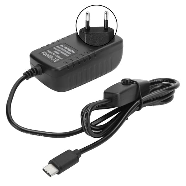 Raspberry Pi 4B 5V 3A Type C Virtalähde Adapteri On Off Kytkimellä 100 240V EU Pistoke