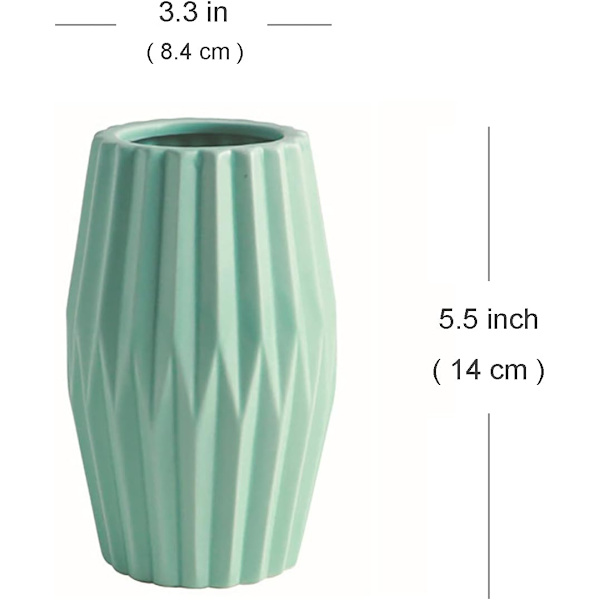 Vas dekoration korall, vardagsrum dekoration keramisk blomma (cyan, 8,8*14,2CM)