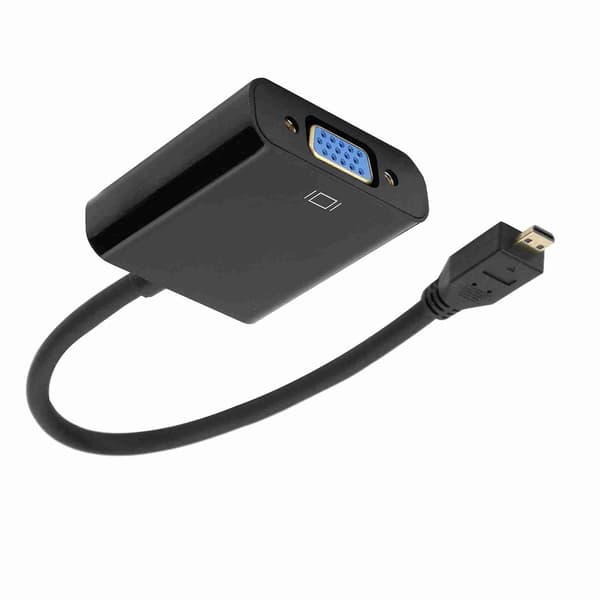 Micro HDMI till VGA Video Converter Adapter 1080P med Strömförsörjning för Raspberry Pi 4B