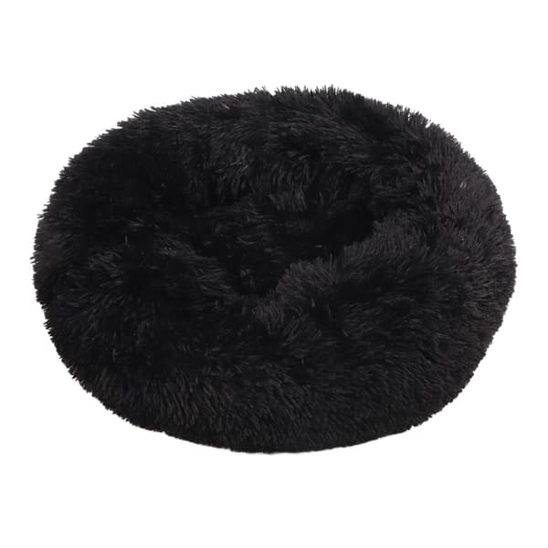 Vaskbar Blød Rund Kæledyrsseng til Katte og Hunde Sort 50cm Ydre Diameter