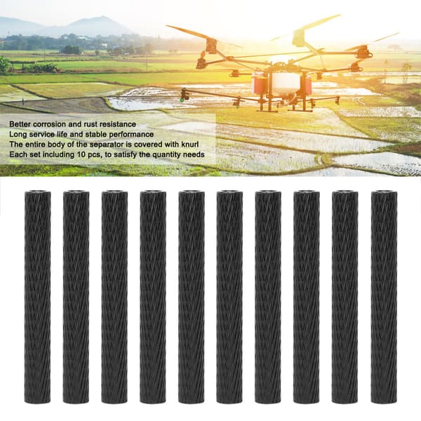 10 stk. M3x40mm Runde Aluminium Afstandsstykker Stud Monteringsstænger Sort til Quadcopter
