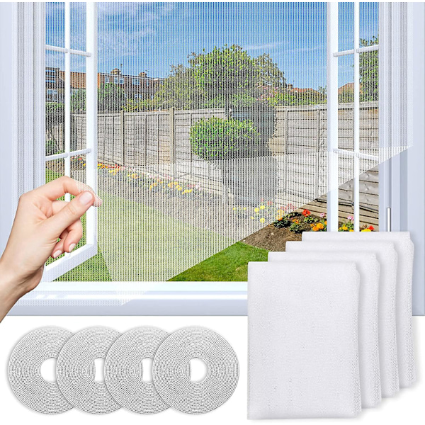 Leikkattava hyttysverkko, 4 set hyttysverkkoa Windowsin hyönteissuojaverkko, parannettu kärpäsiä estävä hyttysverkko, jossa mesh , hieno verkko