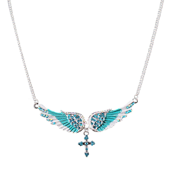 Angel Wing riipus kaulakoru Diamond Wing Cross pitkä villapaita ketju kaulakoru