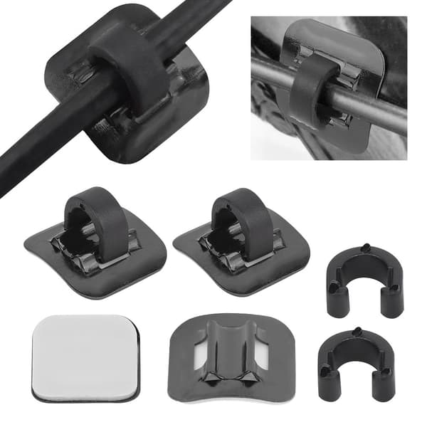 CANSUCC 4-delars Bromskabelhölje Adapter Ramklämma Svart