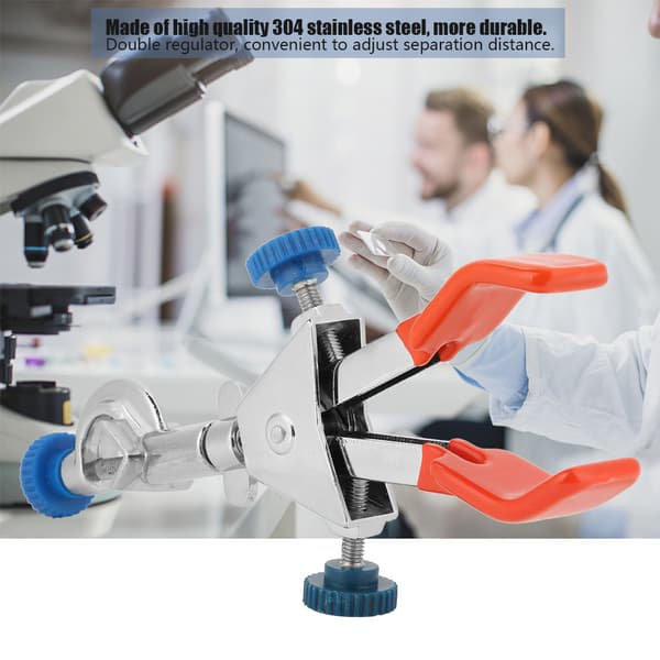 Lab Instrument Dubbel Byrettklämma Stål Stativ Kondensorhållare Stor