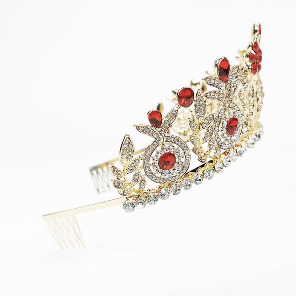 Crown Ornament Bröllopstillbehör Enkel Legering Retro Röd Kristall Brudklänning Smycken