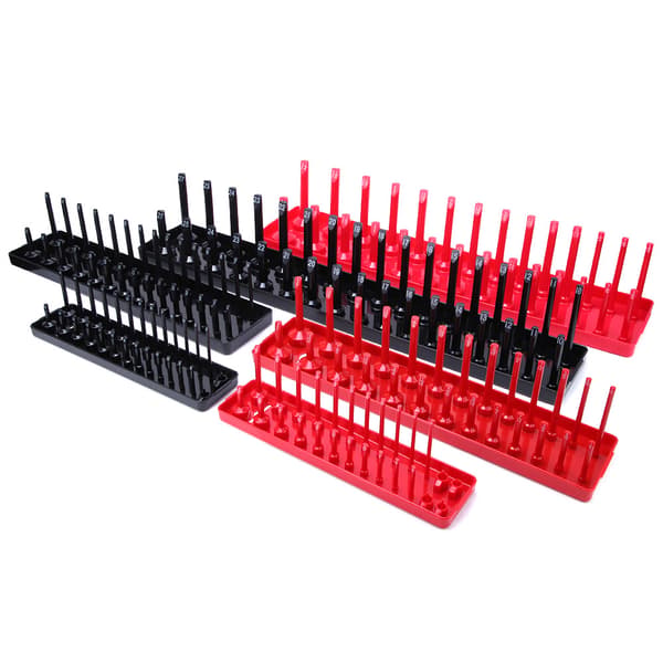 6-delt metrisk tomme pipeholder Organizer Multifunksjonell plast pipeoppbevaringsstativ Rom