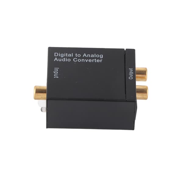 Digital til Analog Konverter DAC Dekoder Toslink Koaksiale Innganger Analog 2RCA Utganger Svart USB-Kabel Fiberoptisk Kabel