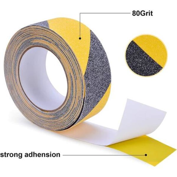 Halkfri tejp Gul Svart 10 mx 5 cm