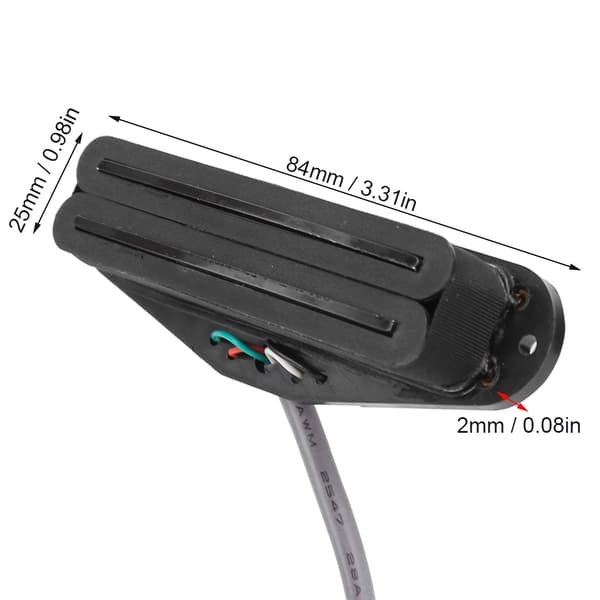 GMN07 Elektrisk Gitarr Pickup Svart Dubbel Rail 4-kärnig Kabel 6-strängad Gitarr