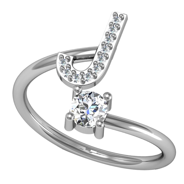 Ring Justerbar Open End Koppar Brev Kvinnor Finger Smycken För Dejting J