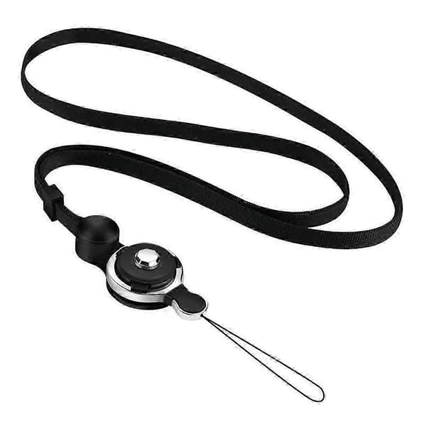 Sort nylon telefon-snor med anti-tab halsrem til telefonbrug, ny 2026