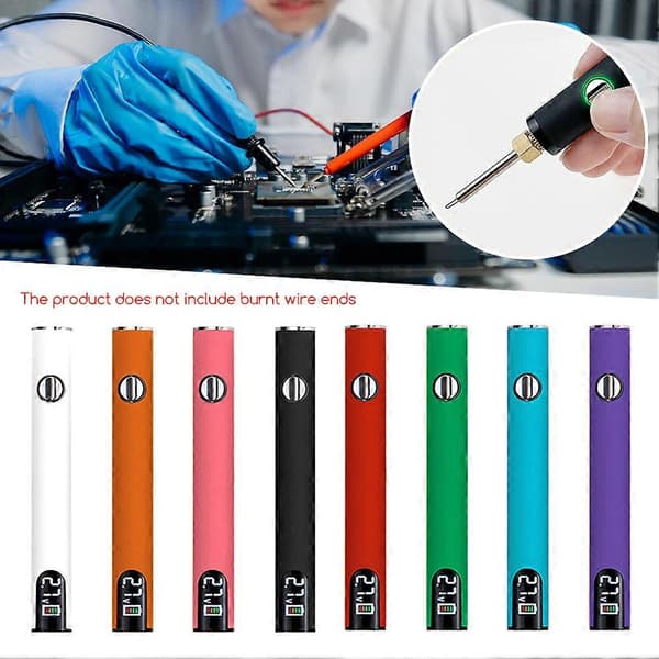 USB Genopladelig Trådløs Loddekolbe Batteripen 3 Niveauer Spænding Justerbar Digital Display Loddekolbe black