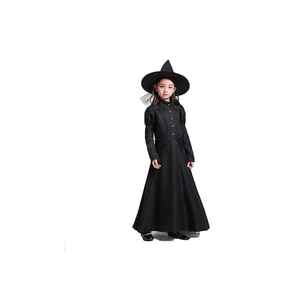Wizard of Oz -asu, cosplay-noitan musta mekko Kids L