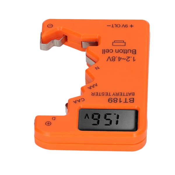 Digital Batterikapacitetstestare AA AAA 6F22 9V 1.5V Orange Displayverktyg