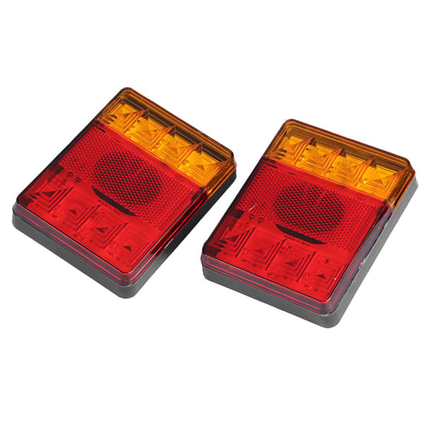 2 stk. 12V LED Baklys Blinklysindikator Vanntett Støtsikker for Tilhengere Lastebiler Båter