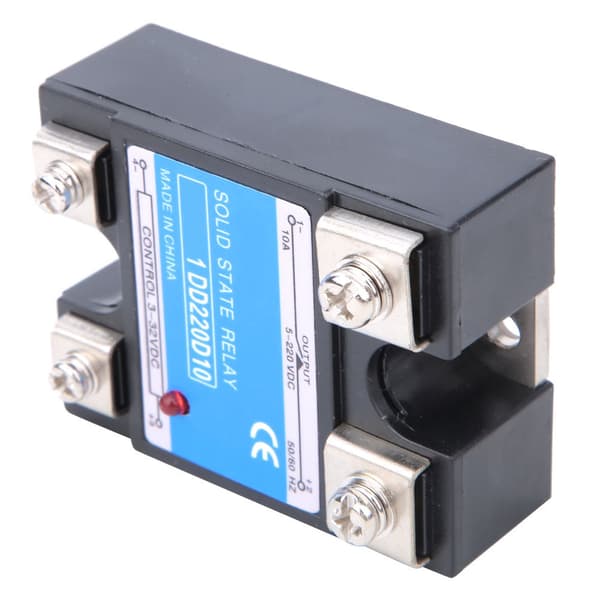 Solid State Relæ DC SSR Input 3-32VDC Load 5-220VDC Kontrolrelæ 10A