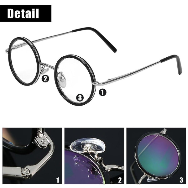Resin læsebriller sort og sølv stel + 300 grader