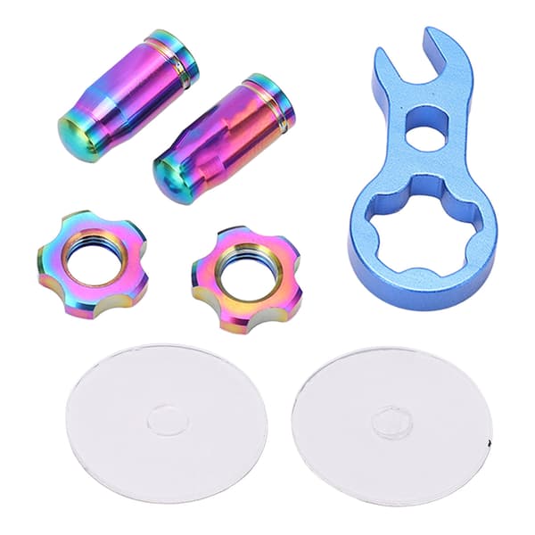 RISK 7 Titanium Alloy Cykel Presta Ventil Lås Hårdhed Dækventil Låsemøtrik Sæt Farverig