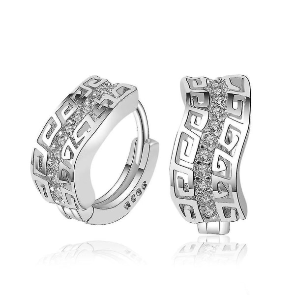 örhängen Enkelrads väggmönster Silverpläterade Diamond Ear Clips
