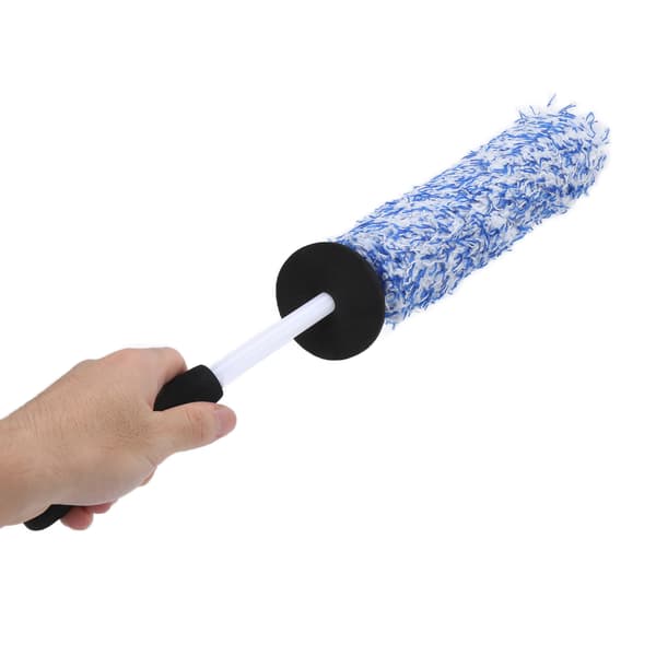 Bil Dekkrensebørste Mikrofiber Myk Multifunksjon Lang Rekkevidde Eksosfanger Sprutbeskyttelse Blå