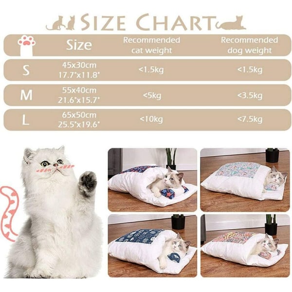 Djursand Kattsand Avtagbar Tvättbar kattsovsäck Katttäcke Kennel Kattsand Kattsandsovsäck Blå M=