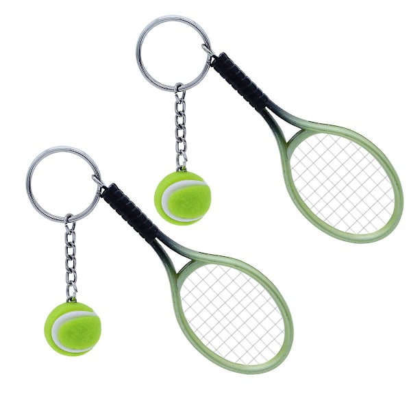 2kpl Tennismaila Avaimenperä Koru Tennispallo Avaimenperä lapsille Aikuiset Tytöt Hopea Green