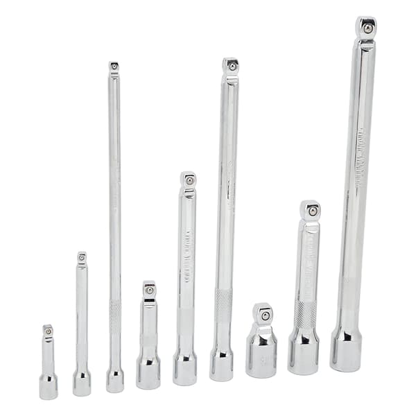 9-delars Wobble Förlängningsstång Set 1/4 3/8 1/2 Fäste med Förvaringsfodral