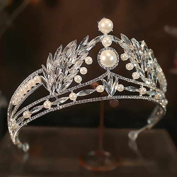 Bröllopskrona Huvudbonader Lyx Legering Strass Inläggningar Pannband För Kvinnligt Bröllop Födelsedag Hår