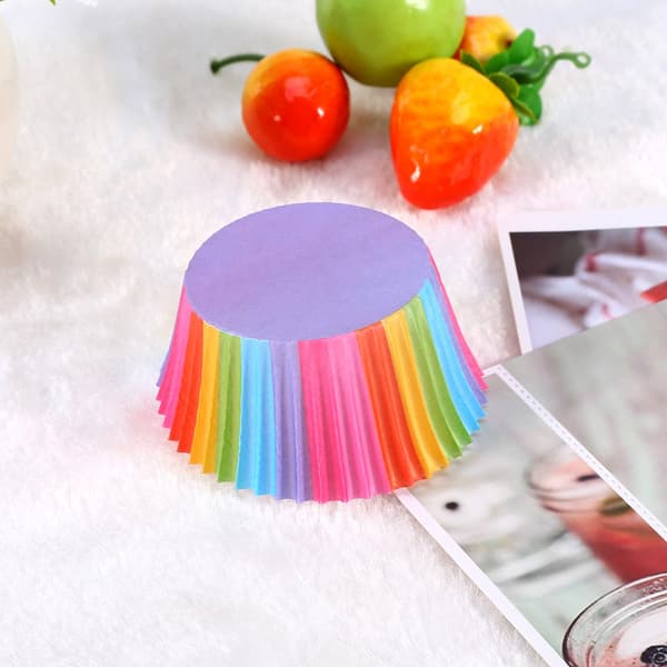 100 Farverige Cupcake Papirforme Bageforme Muffin Former
