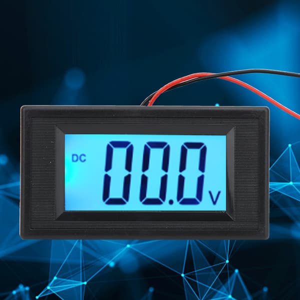 Digital LCD-spenningsmåler - Halvtett DC3.5V-30V - To-ledningsmonitor