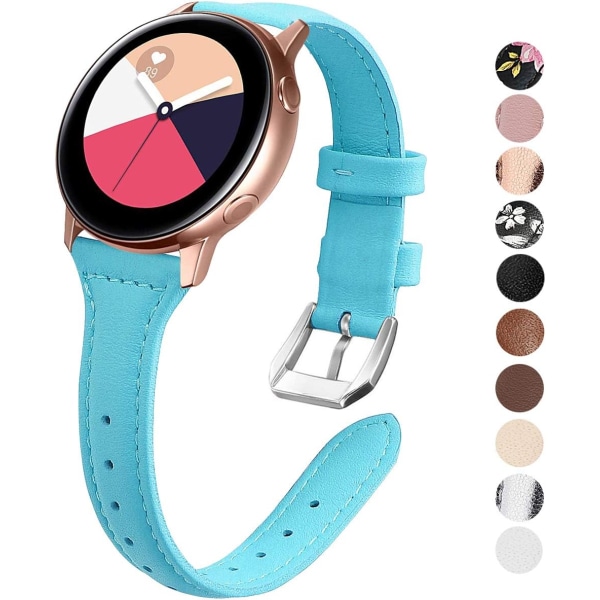 Rem kompatibel med Samsung Galaxy Watch 42 mm / Watch Active / Active 2 (40 mm / 44 mm) læderremme Kompatibel med G