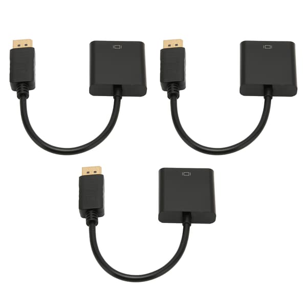 3 stk. DisplayPort til DVI-adapter 4K HD 1080P Mini DP til DVI-adapterkabel for PC bærbar datamaskin HDTV-skjerm projektor