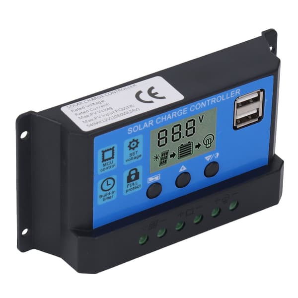 Solar Charge Controller Dobbelt USB 5V Output PWM Laderegulator 12V 24V 40A