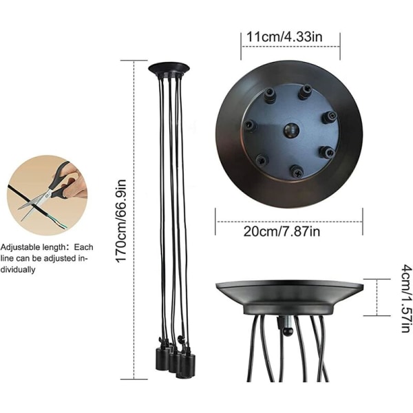 (exklusive glödlampor 8 huvuden linje 2 meter) liten spindel ljuskrona multi-head lampa vardagsrum skrivbordslampa, för vardagsrum,