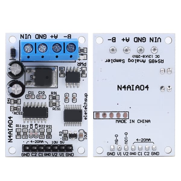 4-20mA RS485 Spenning Strøm Analog Kollektor Innsamling ADC Modbus RTU 03 06