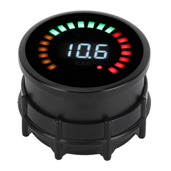 Universal Turbo Boost Måler Voltmeter 52mm LED Digital Display 12V 2 i 1 Måler Sort Skive