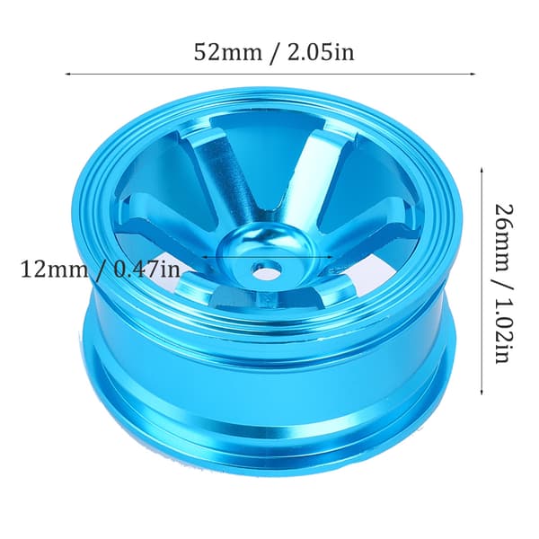 Alufælge Nav Ringe Reservedele Tilbehør Passer til 1/10 RC Flat Running Drift Car 6-Eget Blå