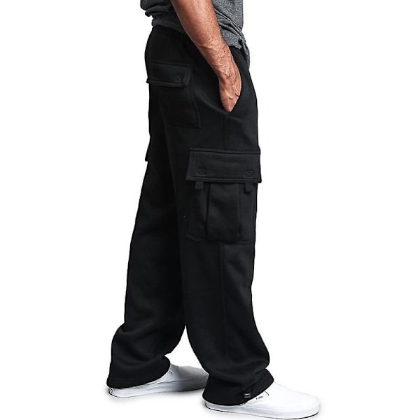 Miesten yksiväriset kiristysnauhahousut Black 2XL