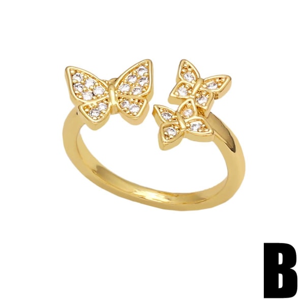 Ring Vintage Zircon Butterfly Fashion Smycken Ac9215 B