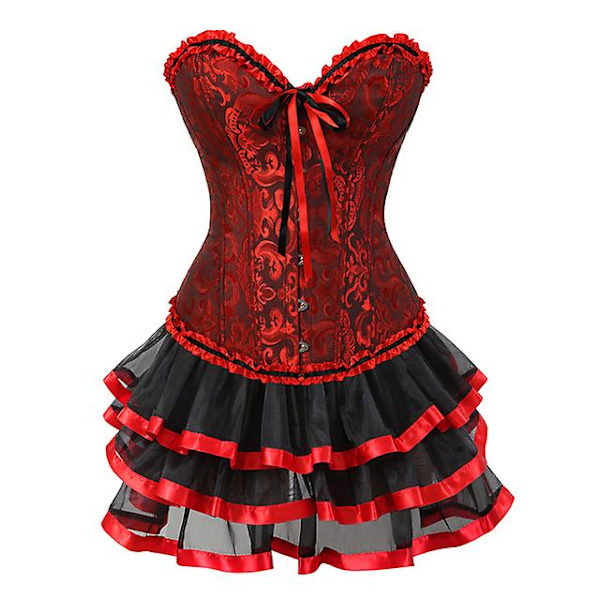 S-6xl naisten seksikäs korsetti, korsetti ja set Red 4XL