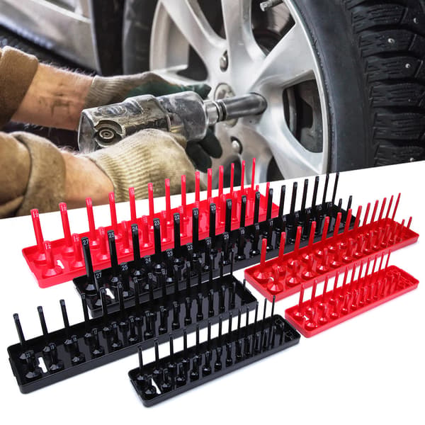 6-delt metrisk tomme pipeholder Organizer Multifunksjonell plast pipeoppbevaringsstativ Rom