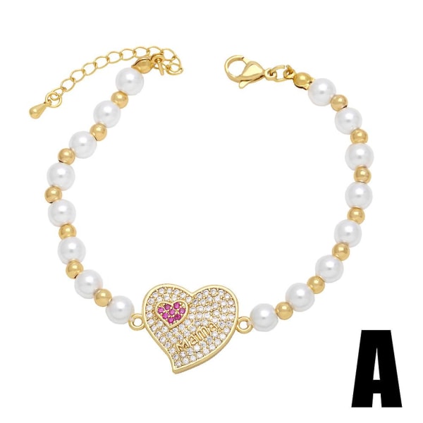 Armbånd gave til mor Zircon Mama Heart Stud Fashion smykker Ac8316 A