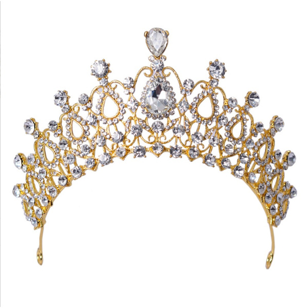 Classic Waterdrop Zircon Crown (guld)